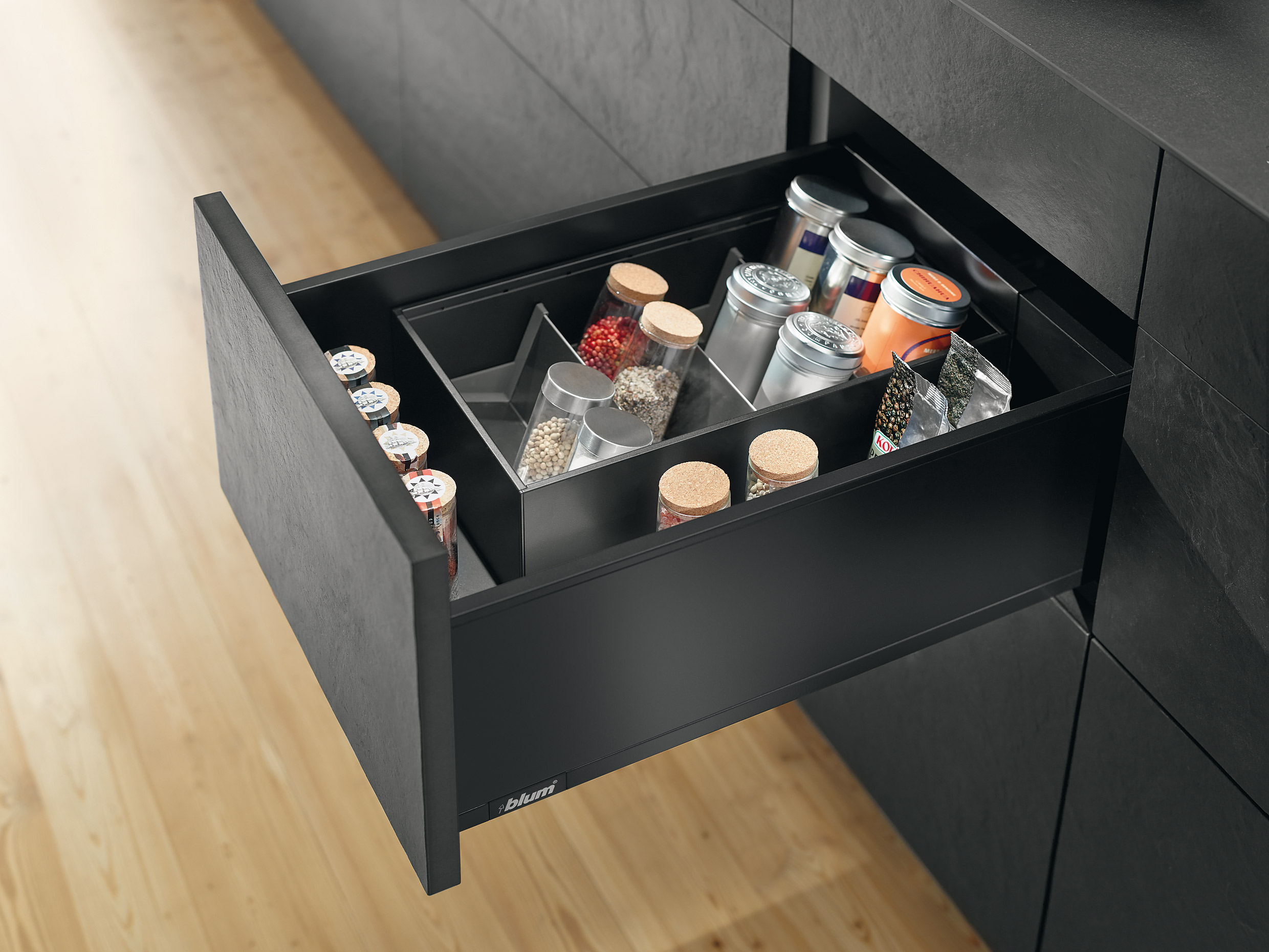 Blum Legrabox keukenlade indelen