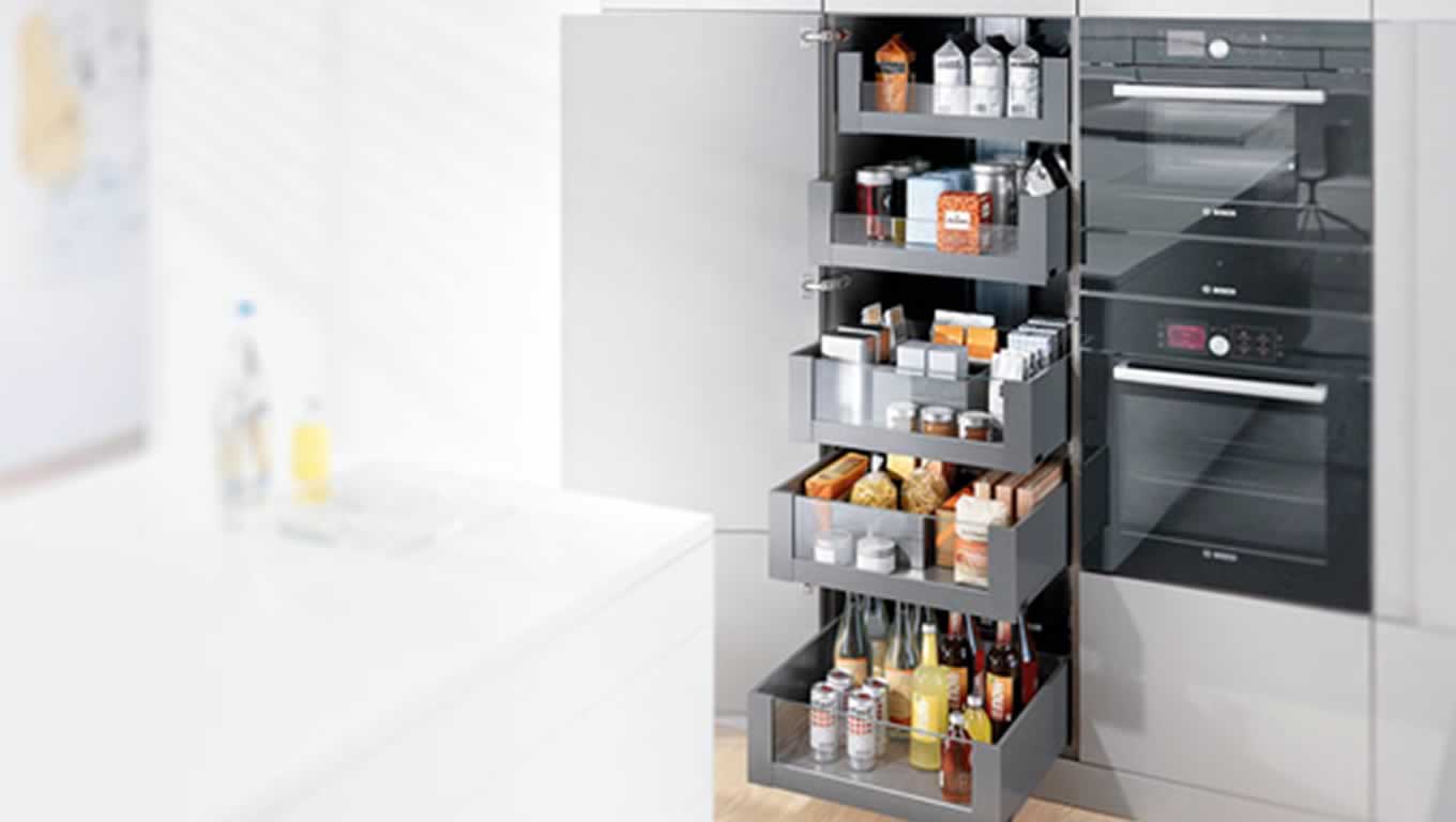 Blum keukenkast met lade-indeling Legrabox van Blum