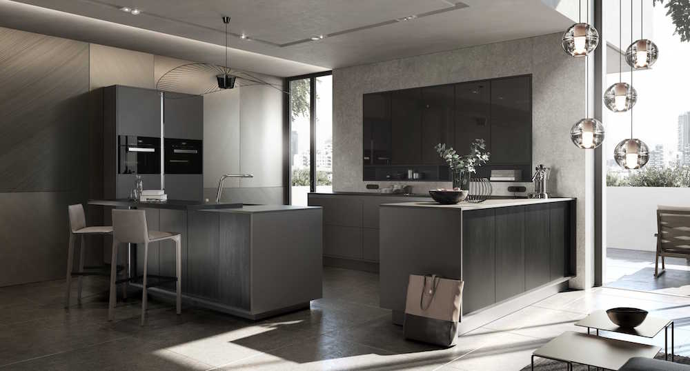 SieMatic designkeuken in de lifestyle PURE. Kleur sterling grey #siematic #pure #keuken #designkeuken #keukendesign