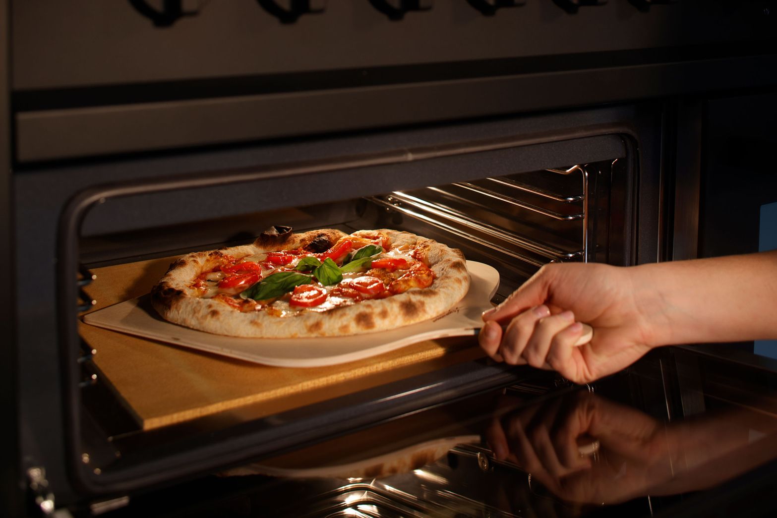 Steel inductie fornuis ALL Black 100 tripple pizza- en broodoven #fornuis #pizza #inductie #steel #steelcucine